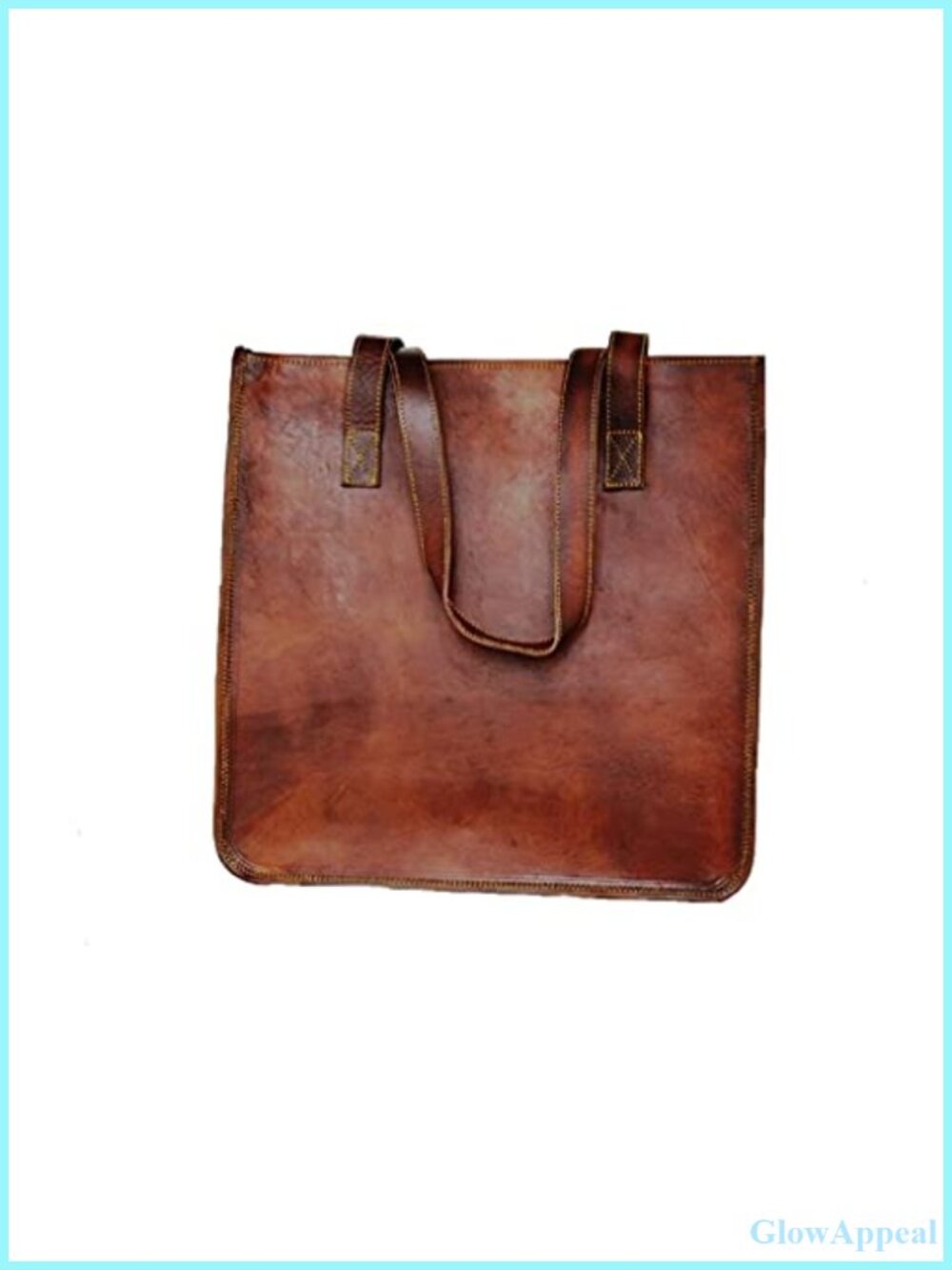 Vintage Goat Leather Shoulder Bag Handcrafted Top Handle Tote